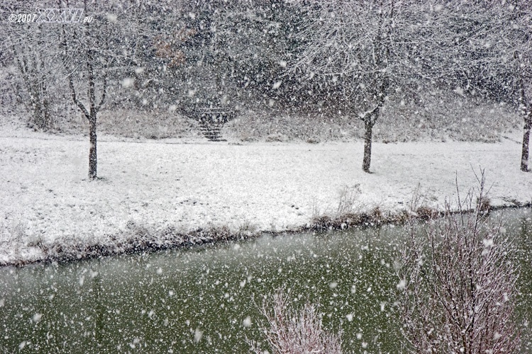 das schneetreiben wird immer dichter