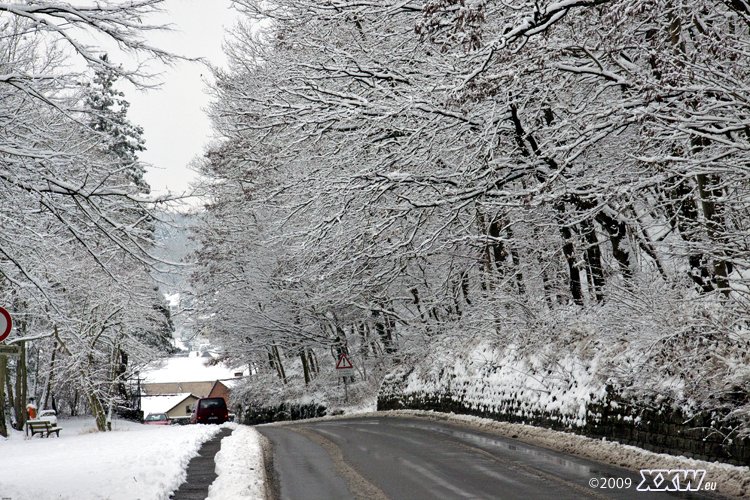 schnee in der stadt