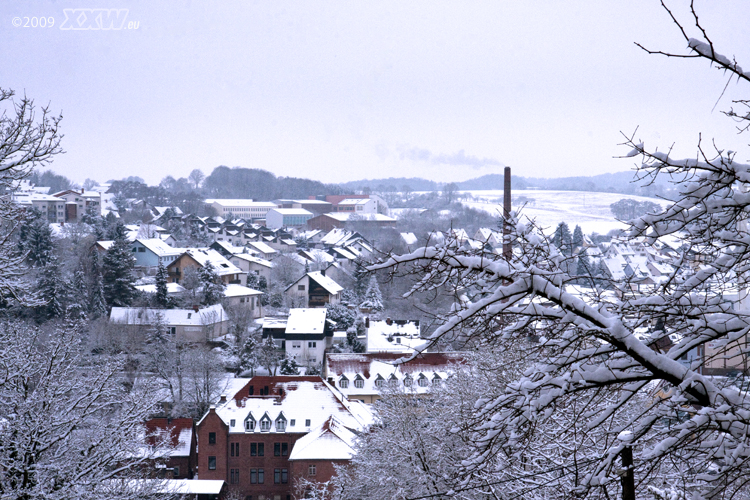 schnee in der stadt