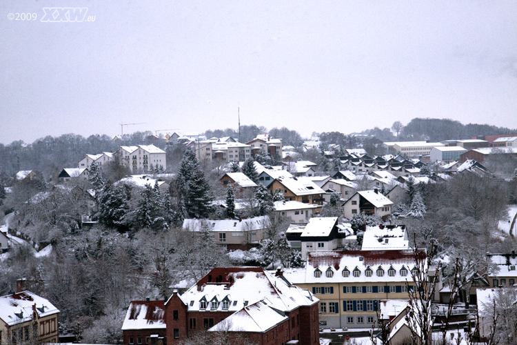 schnee in der stadt